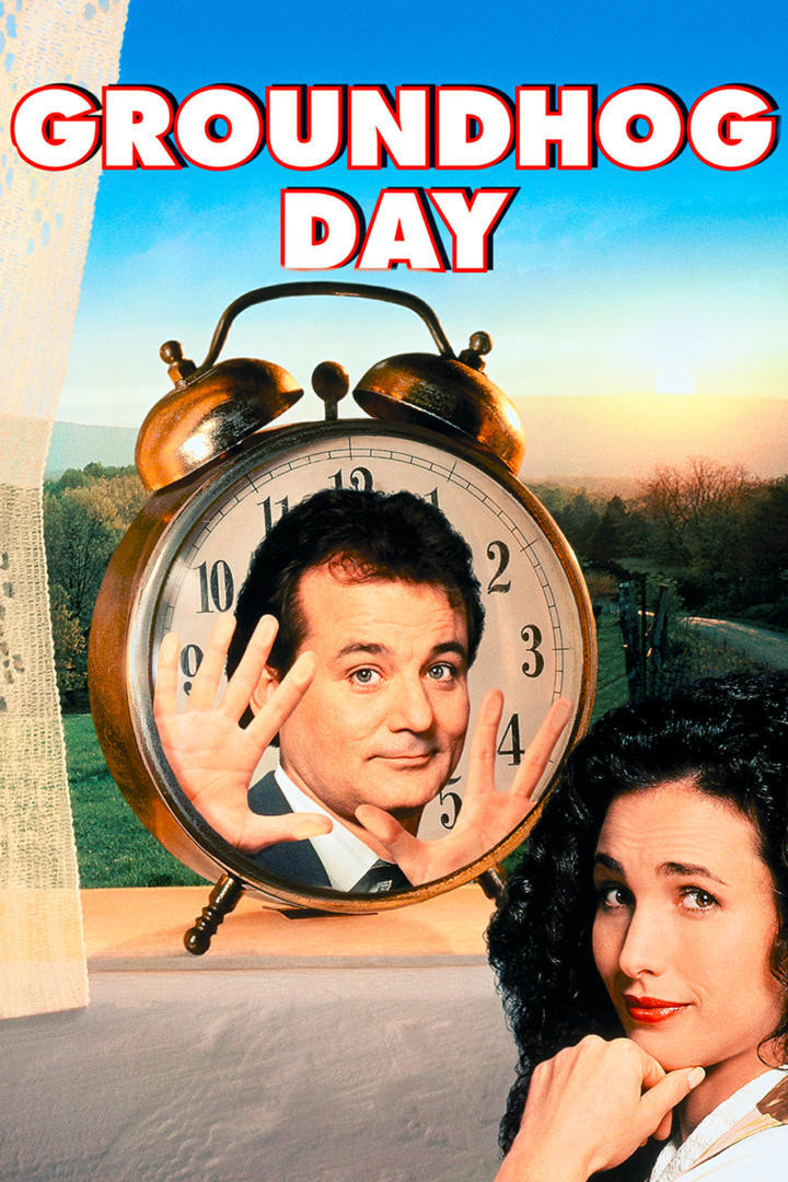 Movie poster for the 1993 movie Groundhog Day.