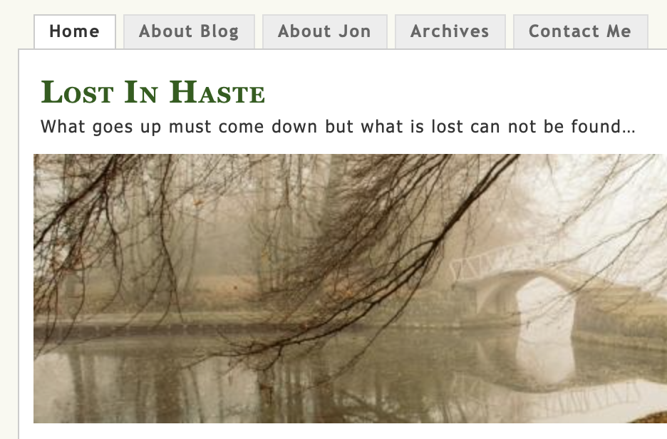 Screenshot of the old lostinhaste.com blog
